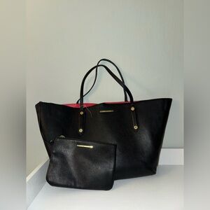 Steve Madden Black Tote with Pink Interior